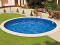 Ibiza kör alakú medence, 5 m * 1,5 m mély, szkimmer nyílással és kombi zárósínnel, fólia nélkül