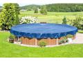 Erős időjárásálló prémium téli takaró 4,6 m-es kör alakú medencére kék/fekete
