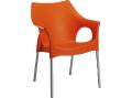 Vegas rakásolható szék alu/műanyag narancssárga színben