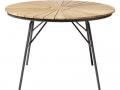 Valencia 100 cm-es kör alakú asztal teakfa asztallappal