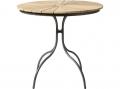 Valencia 80 cm-es kör alakú asztal teakfa asztallappal
