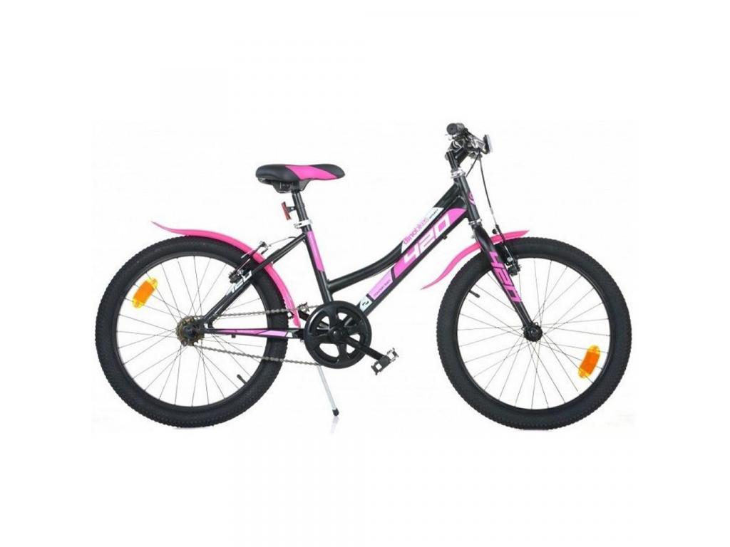 Fekete-rózsaszín színu lányos bicikli 20-as méretben - Dino Bikes kerékpár