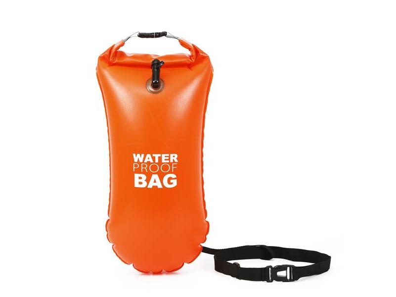 Jelzőbója nyíltvízi úszáshoz, 25X60 cm, narancssárga